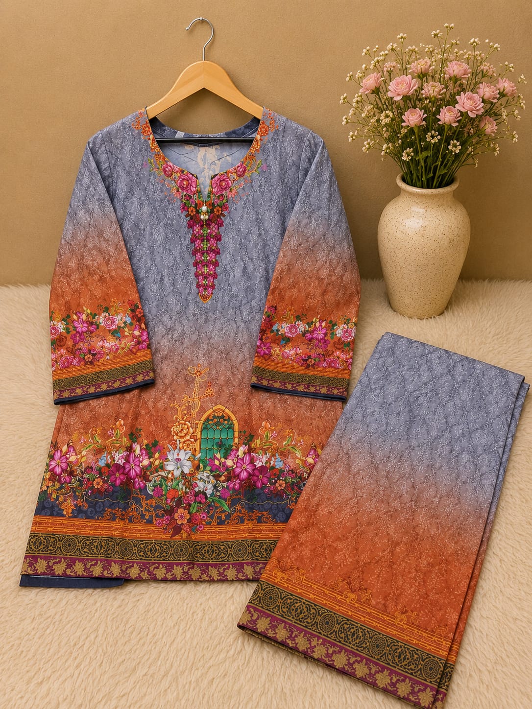 Premium 2-Piece Bana Dora Lawn Suit