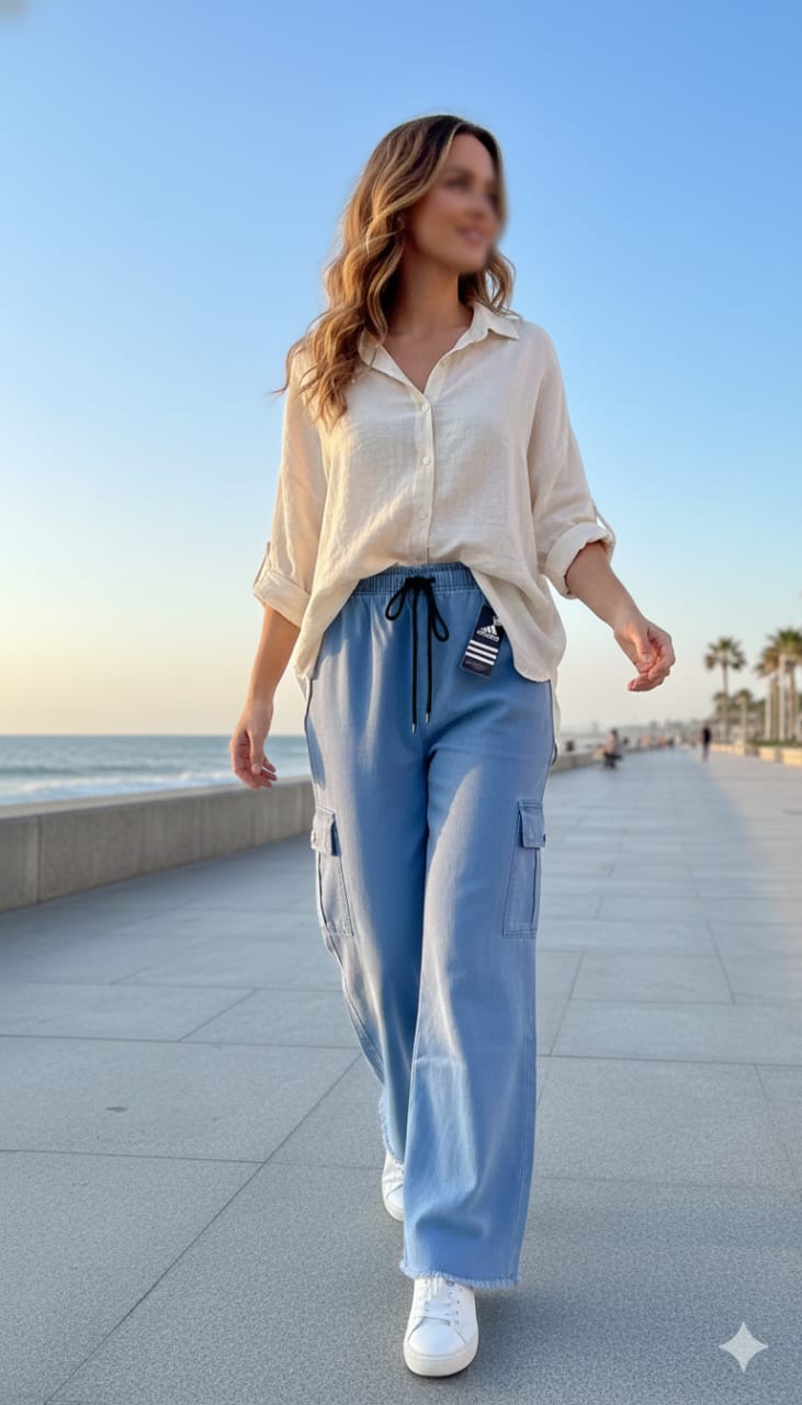 Cargo Style Baggy Stretchable Denim Jeans