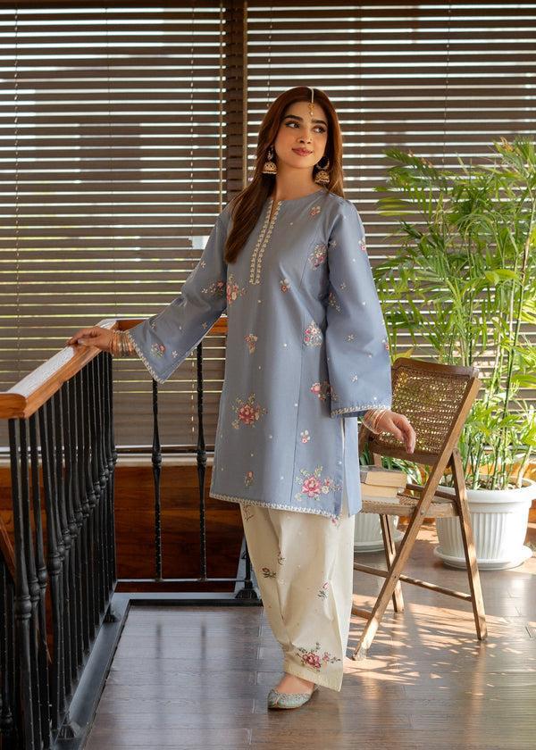 Malai Lawn Floral Embroidered 2pc Suit