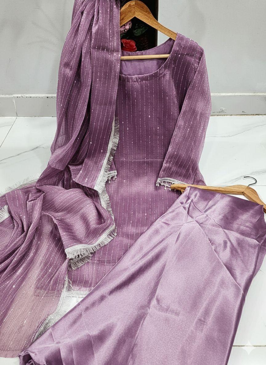 Original Shisha Silk Stones  3pc Suit with Shamoze Silk Flapper