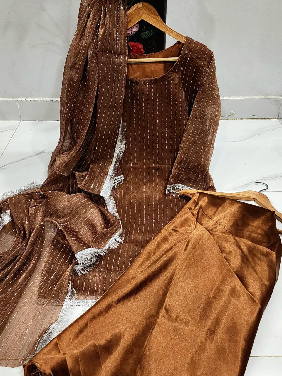 Original Shisha Silk Stones  3pc Suit with Shamoze Silk Flapper