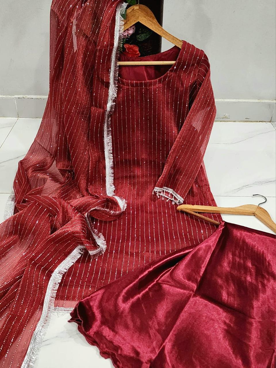 Original Shisha Silk Stones  3pc Suit with Shamoze Silk Flapper