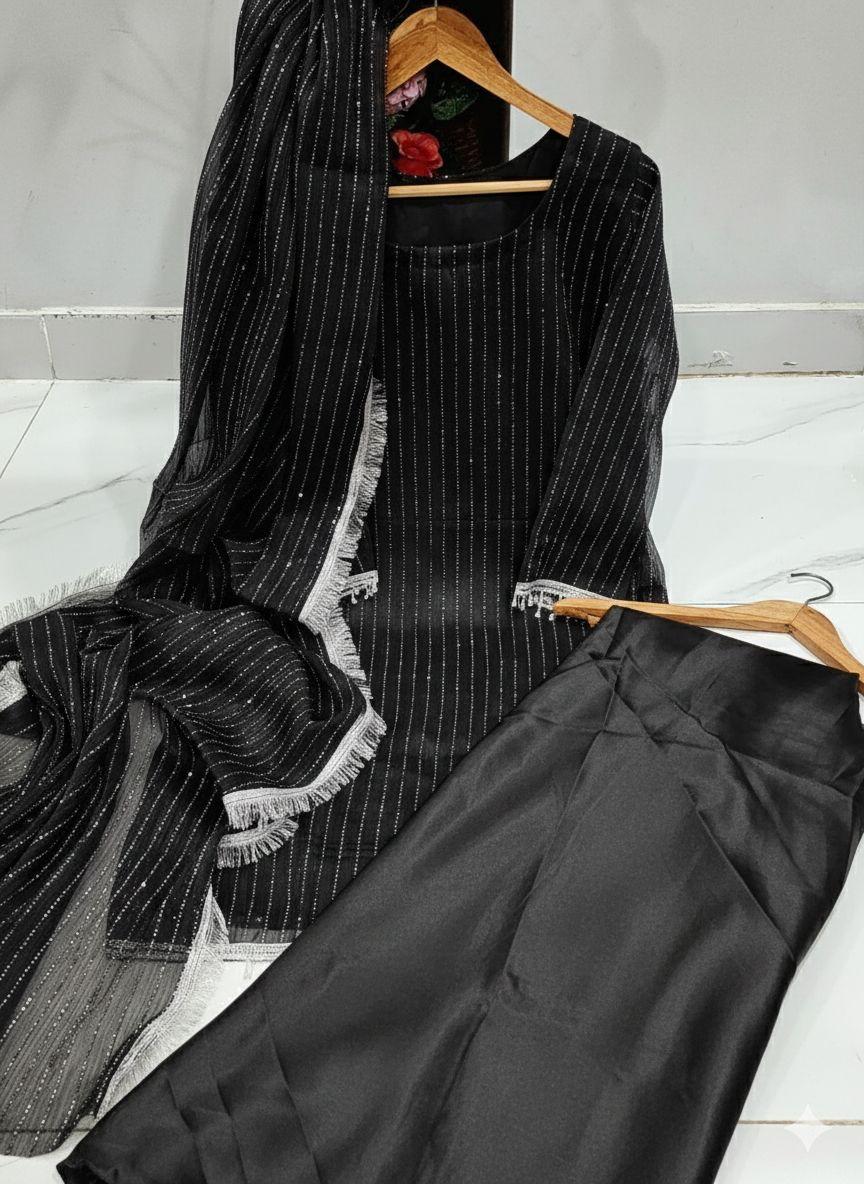 Original Shisha Silk Stones  3pc Suit with Shamoze Silk Flapper