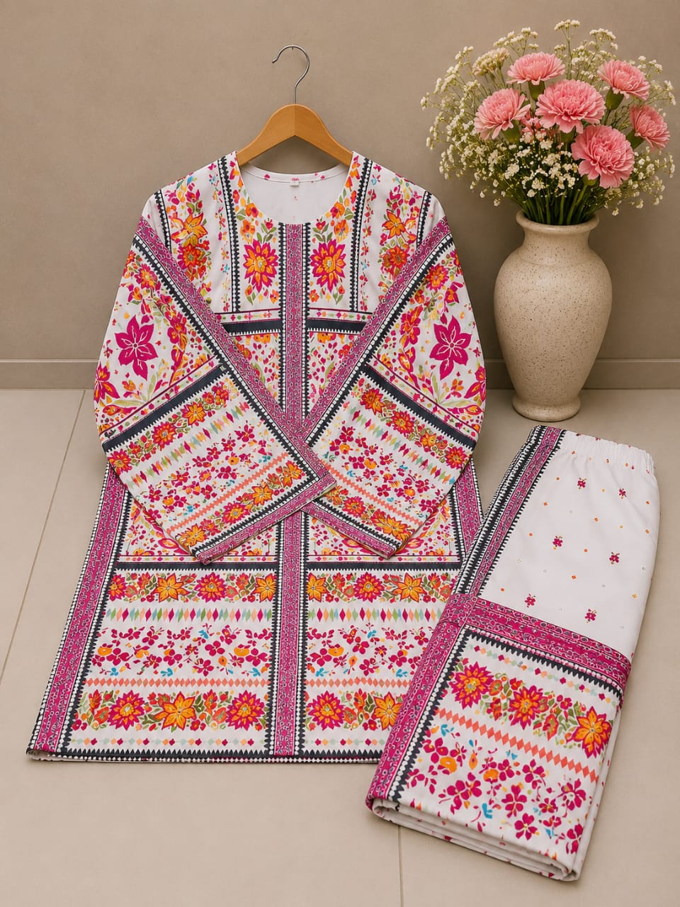 Premium 2pc Bana Dora Lawn Suit With 5 Digital Prints
