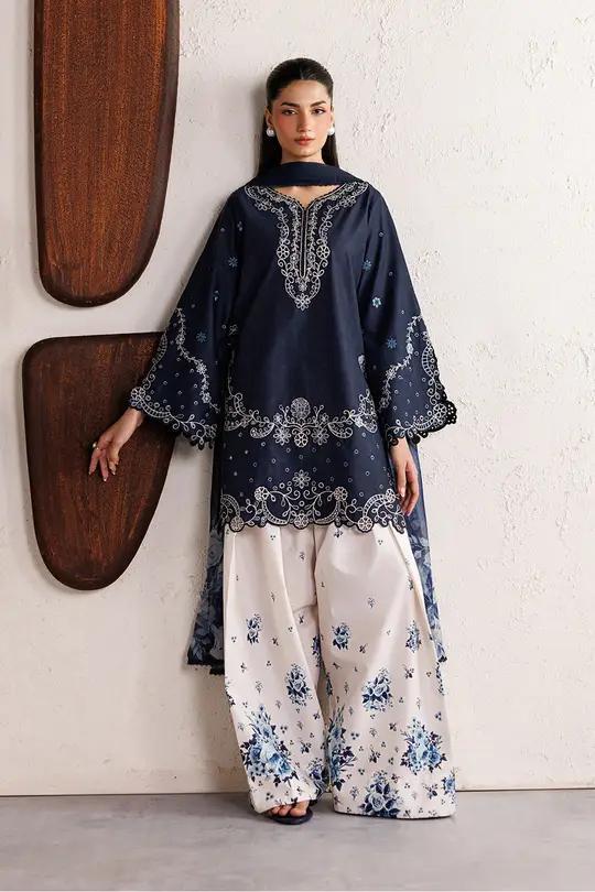 Chicken Kari Embroidered Cut Work 3pc Suit