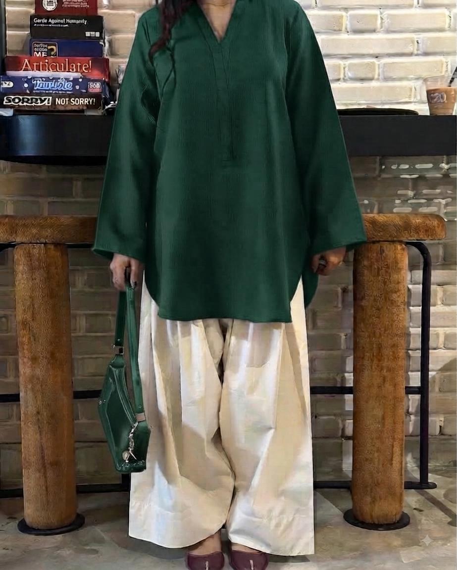 Malai Lawn Shirt With Malai Lawn Farshi Shalwar
