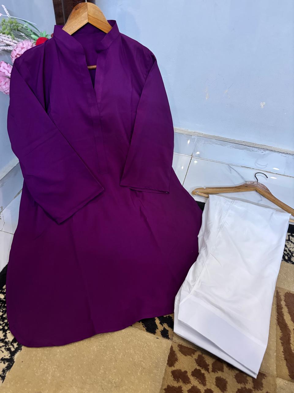 Malai Lawn Shirt With Malai Lawn Farshi Shalwar