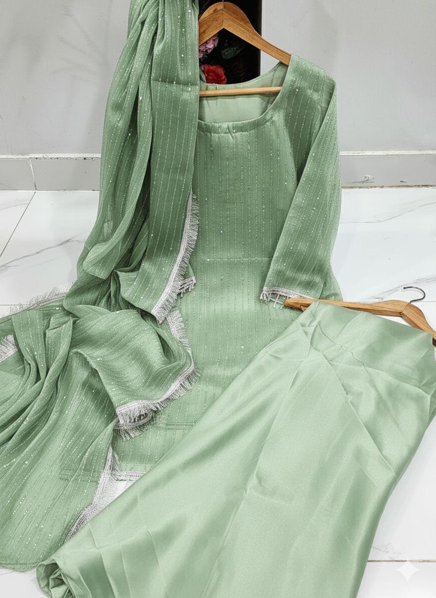 Original Shisha Silk Stones  3pc Suit with Shamoze Silk Flapper
