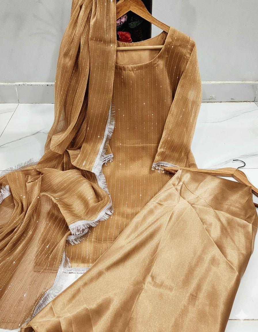 Original Shisha Silk Stones  3pc Suit with Shamoze Silk Flapper